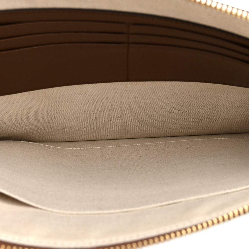 GG Supreme Monogram Fake/Not Interlocking G Documents Holder Beige Brown Sugar