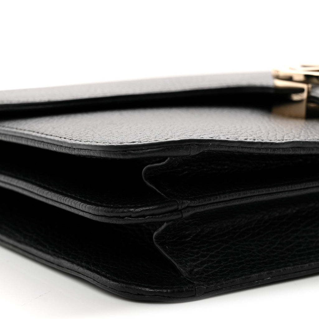Dollar Calfskin Interlocking G Shoulder Bag Black