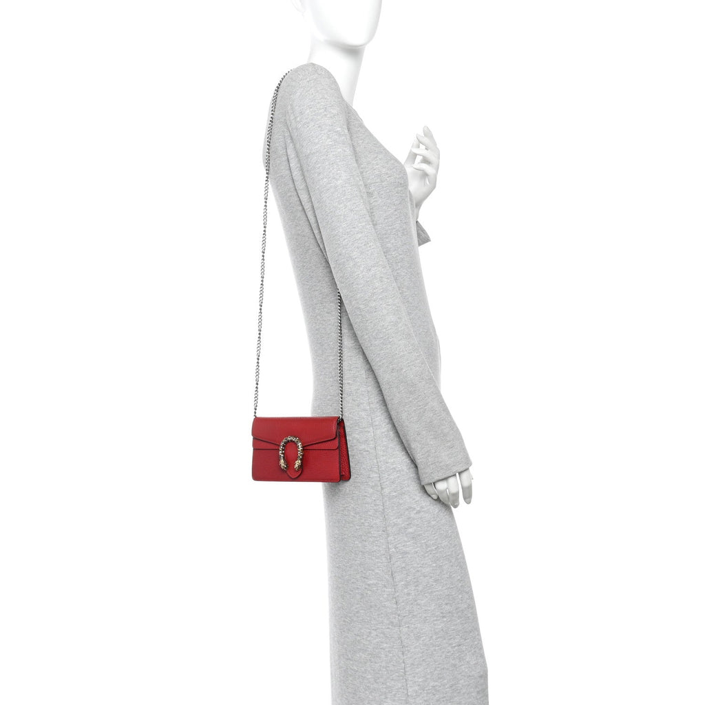 Dollar Calfskin Swarovski Crystal Small Dionysus Shoulder Bag Hibiscus Red