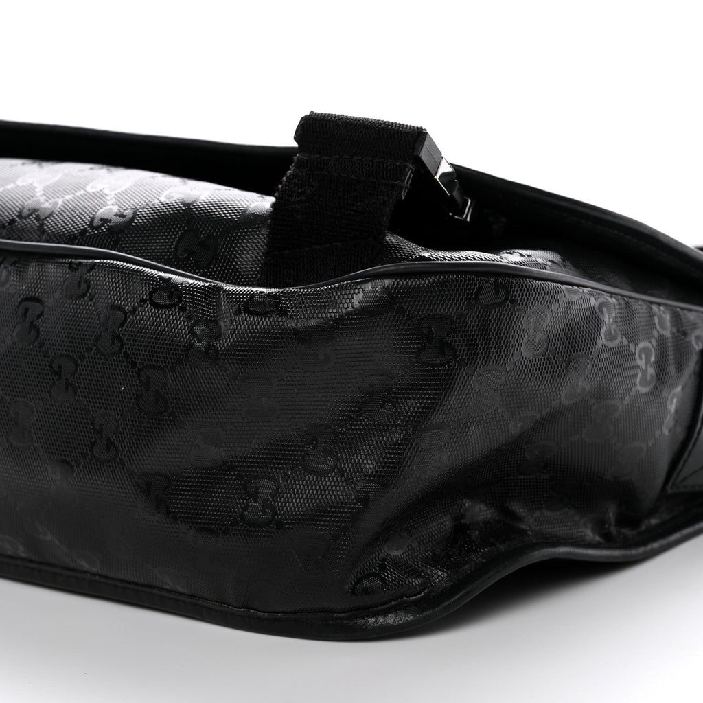 Imprime Monogram Medium Double Buckle Flap Messenger Bag Black
