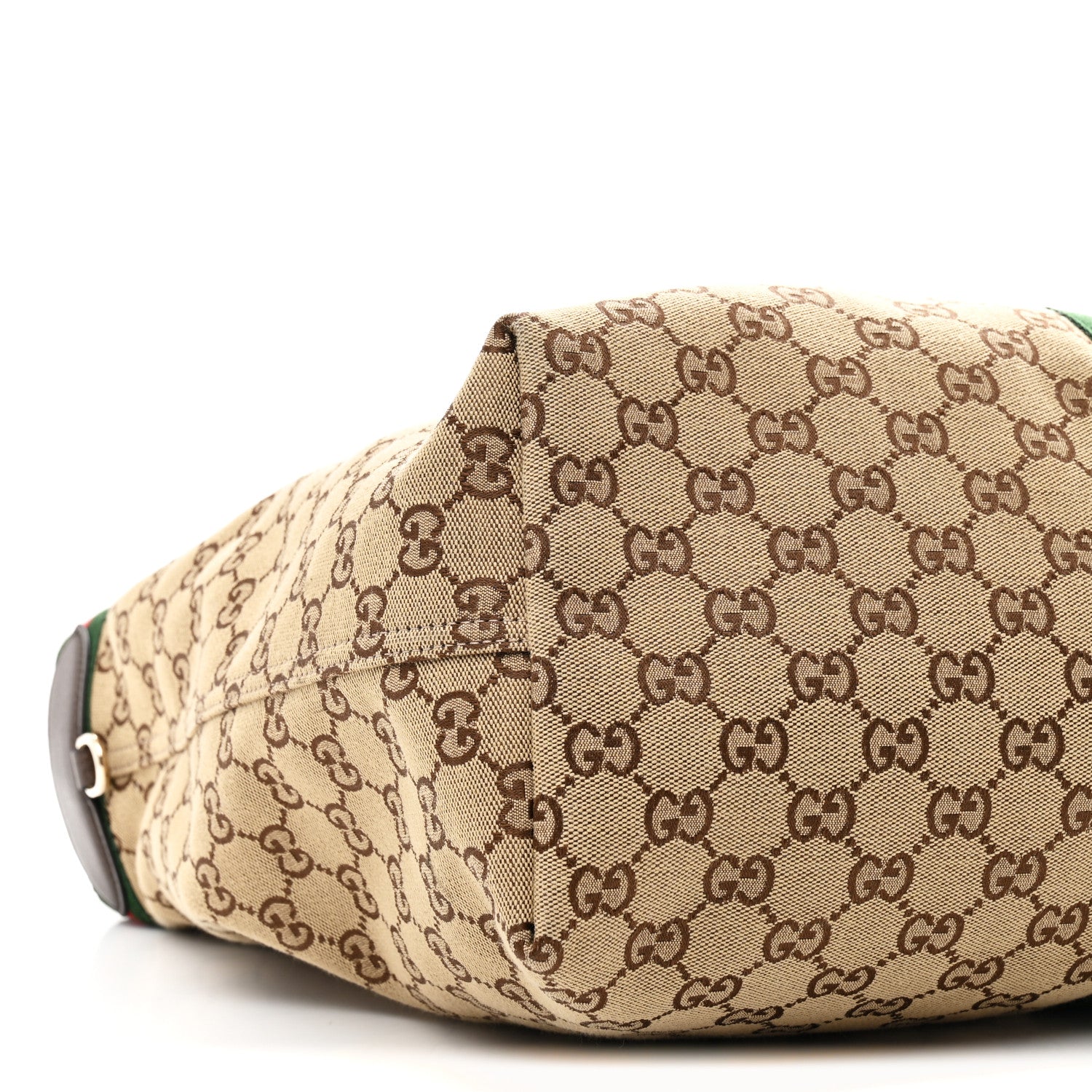 GG Monogram Web Large Giglio Tote Beige Brown