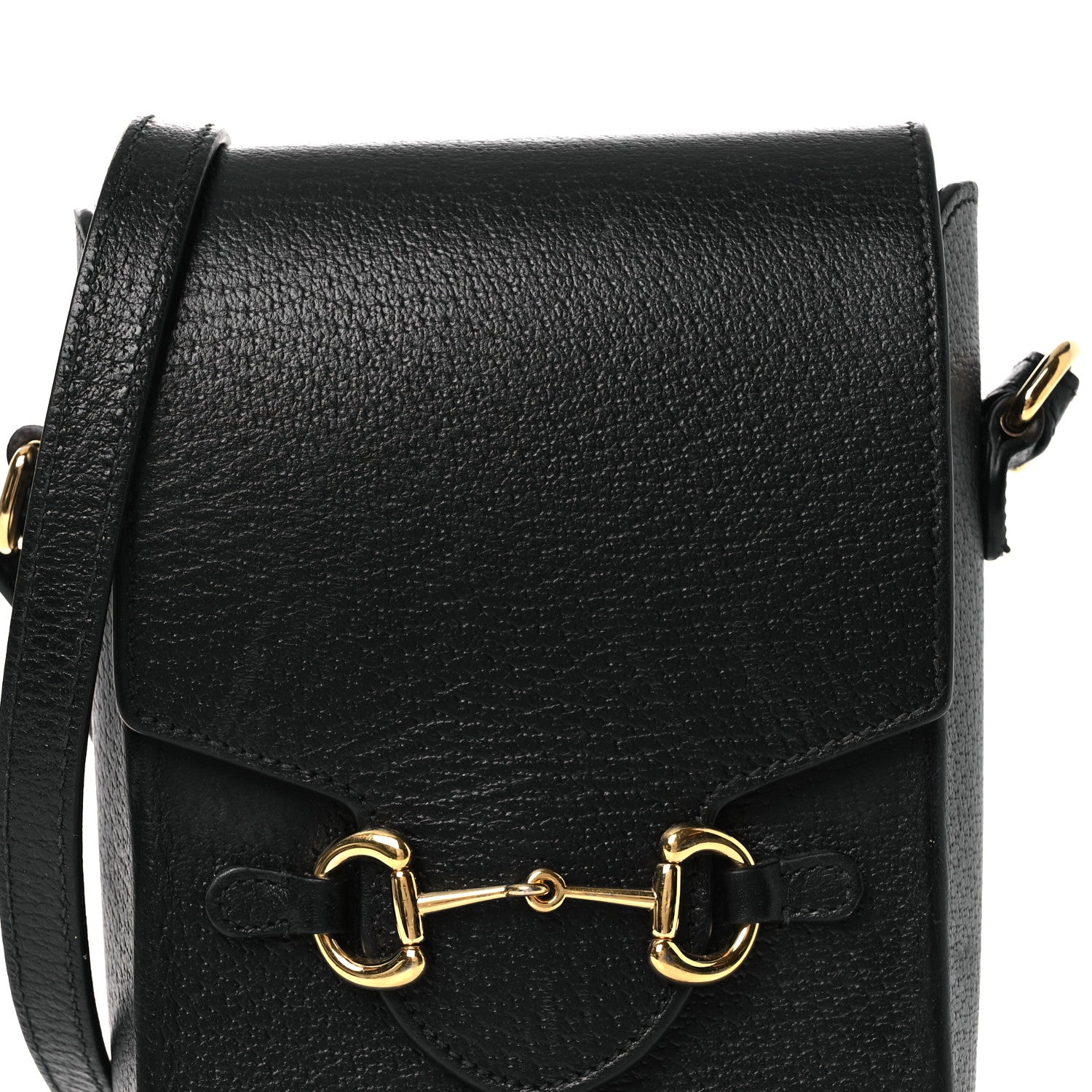 Dollar Calfskin Vertical Horsebit 1955 Crossbody Bag Black