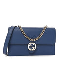 Dollar Calfskin Interlocking G Chain Wallet Caspian