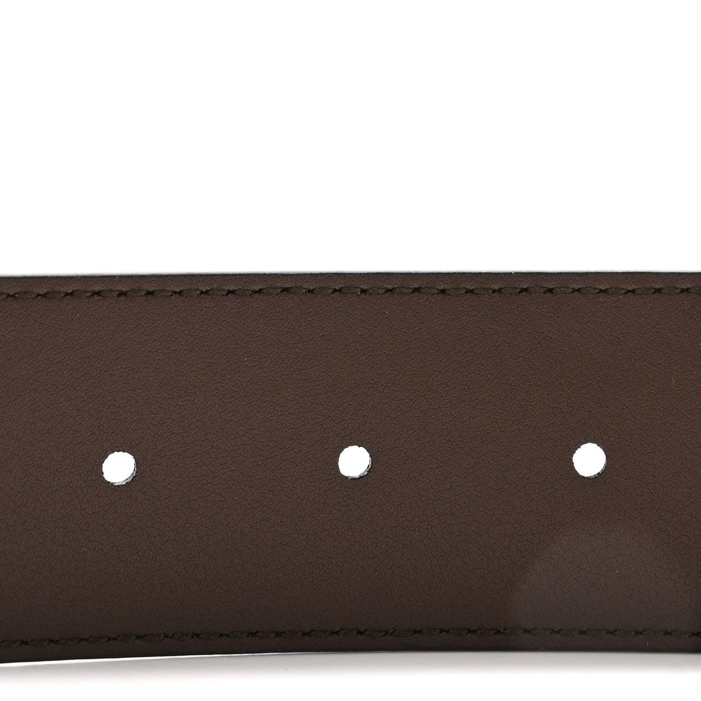 GG Supreme Monogram Matte Plutone Calfskin Double G 40mm Belt 75 30 Beige Ebony New Acero