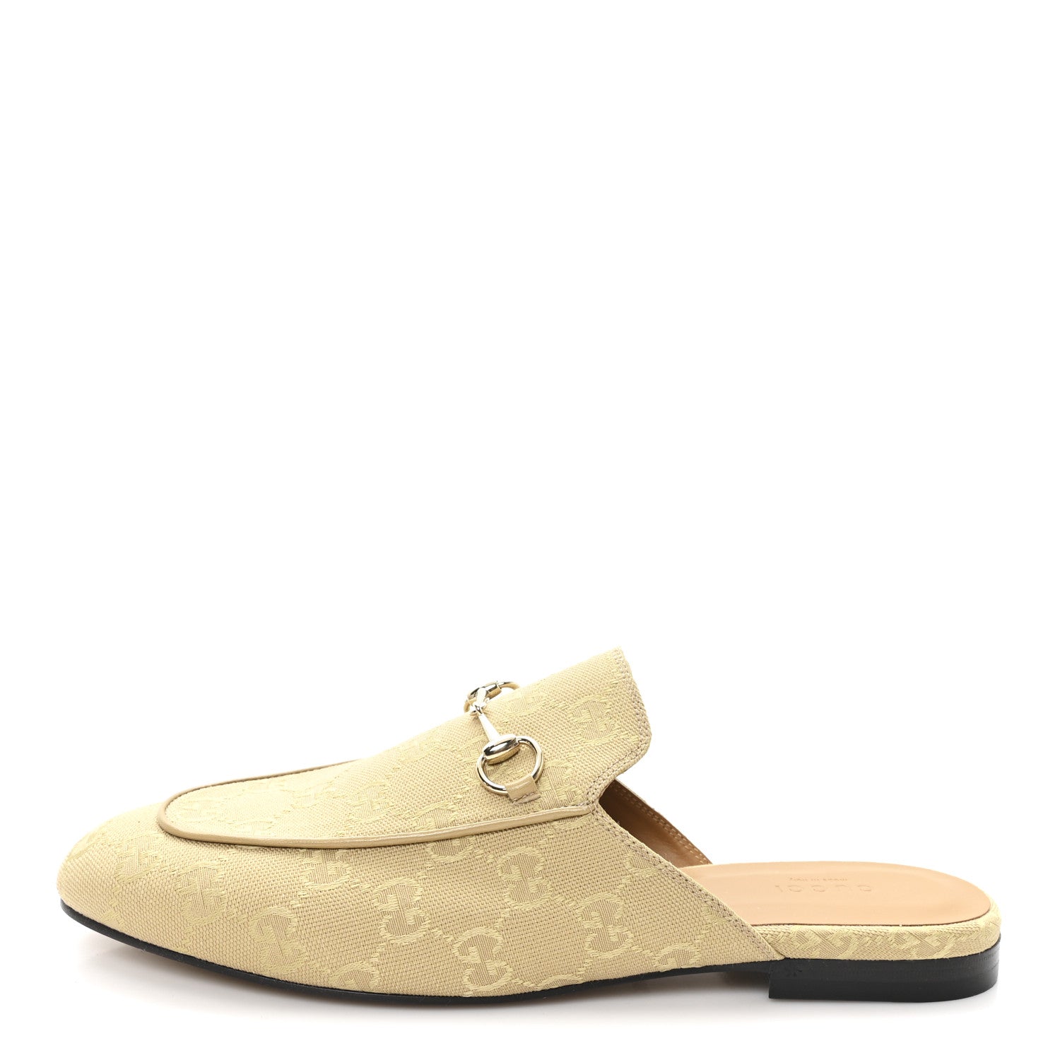 GG Monogram Canvas Womens Princetown Slippers 40.5 Egypt Salt