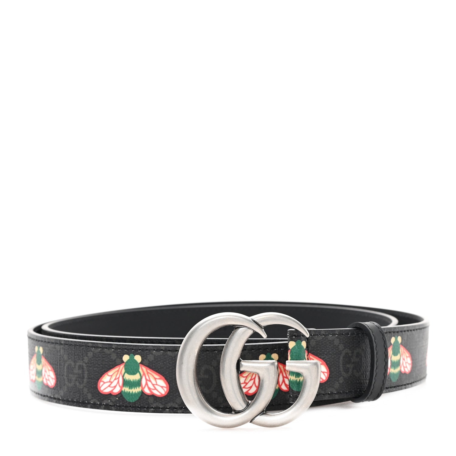 GG Supreme Monogram Bee Multicolor Appia Calfskin 30mm Belt 105 42 Black