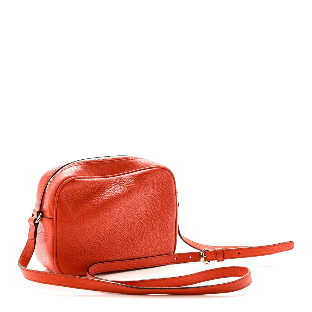 Pebbled Calfskin Small Soho Disco Bag Sun Orange
