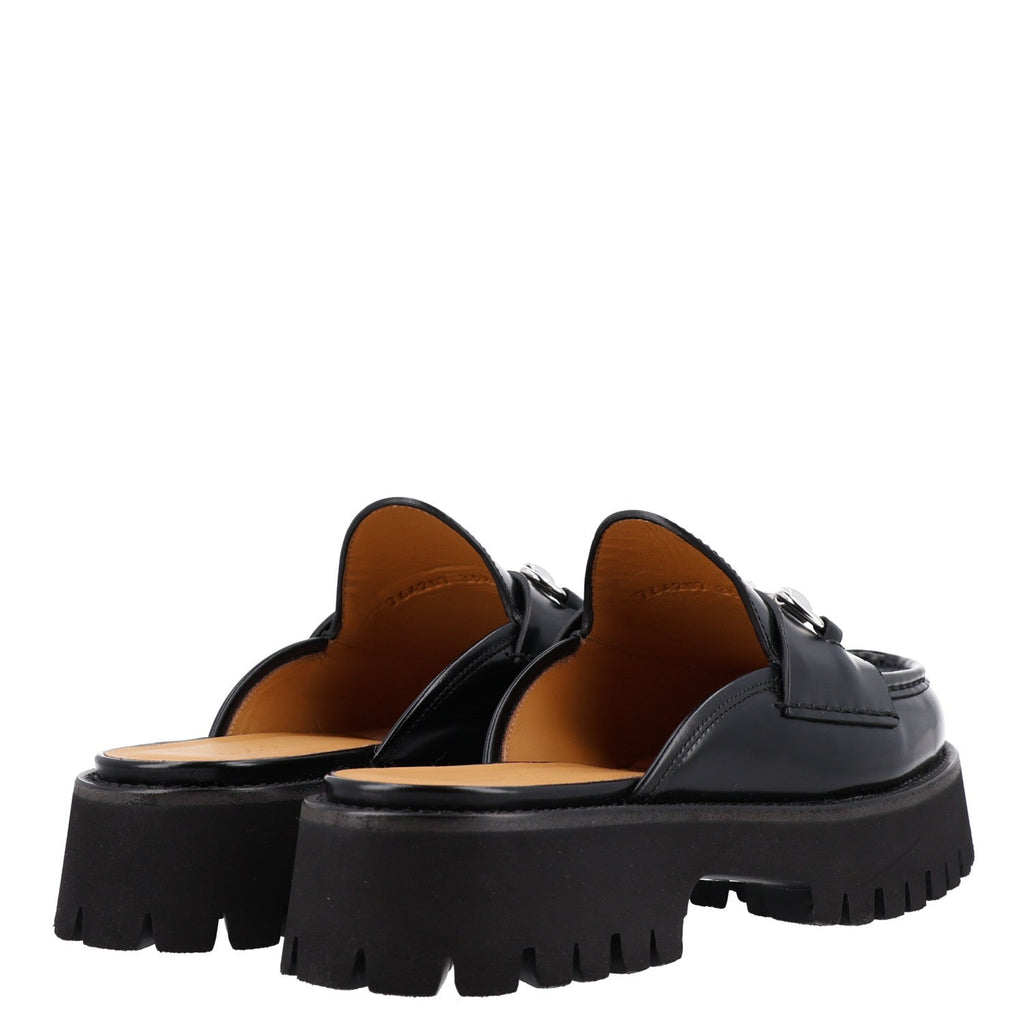 Magnum Calfskin Womens Horsebit Platform Mules 39.5 Black
