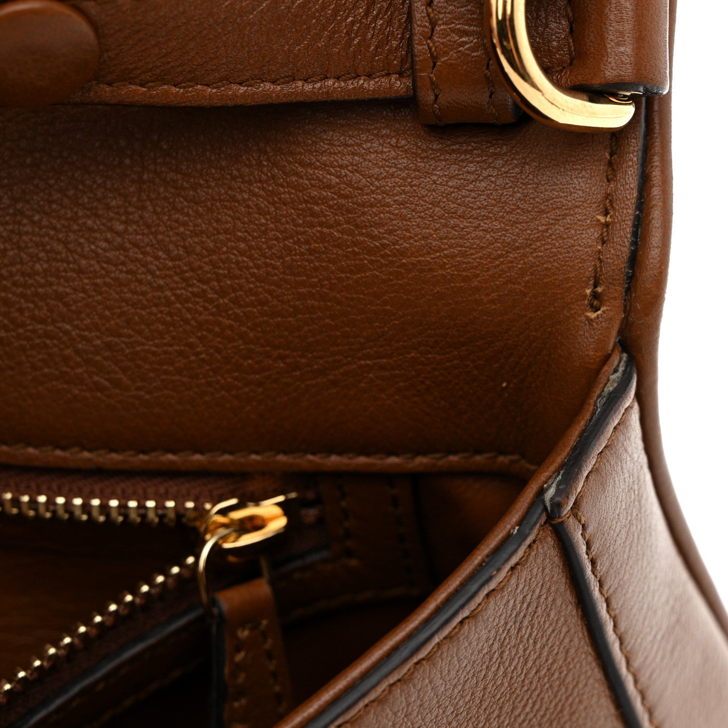 Roxy Calfskin Blondie Chain Shoulder Flap Bag Blondie Cognac