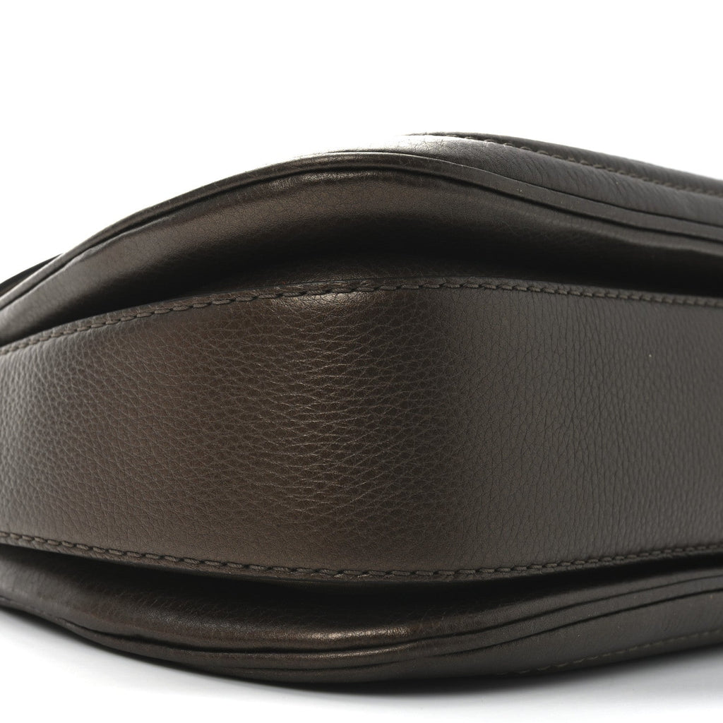 Metallic Calfskin Medium New Bamboo Top Handle Bag Bronze
