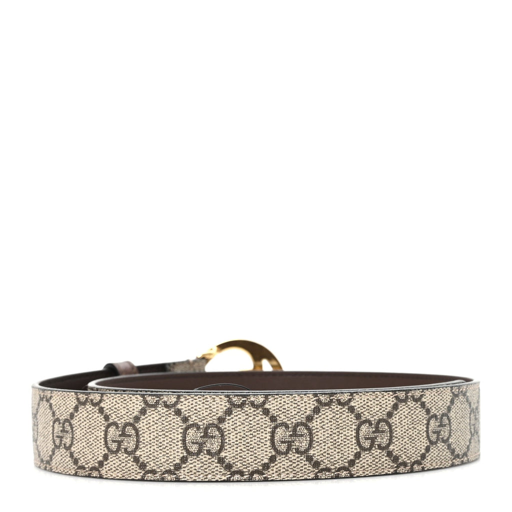 GG Supreme Monogram Textured Dollar Calfskin Blondie 30mm Belt 75 30 Beige Ebony New Acero