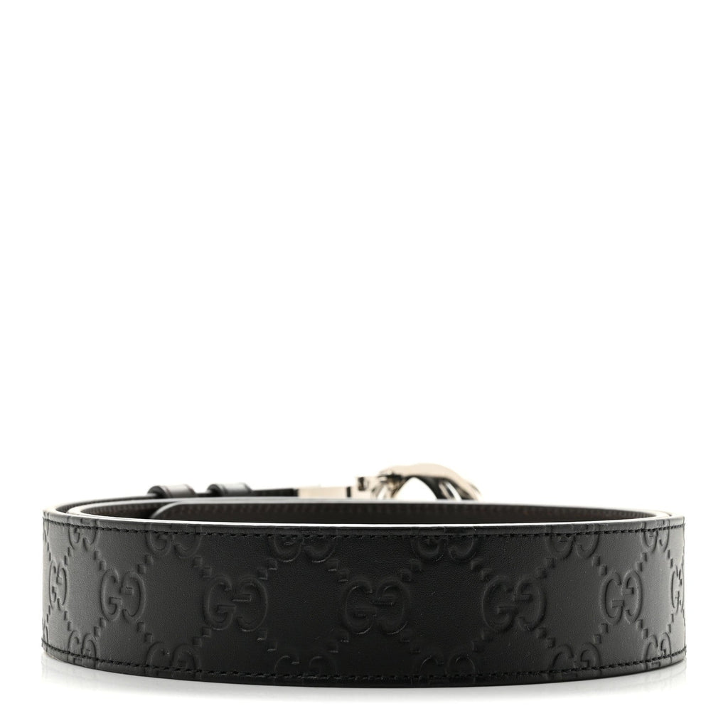Guccissima Signature Interlocking G Reversible 37mm Belt 100 40 Black Cocoa