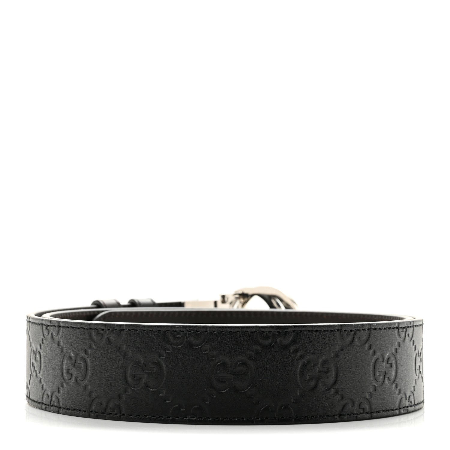 Guccissima Signature Interlocking G Reversible 37mm Belt 100 40 Black Cocoa