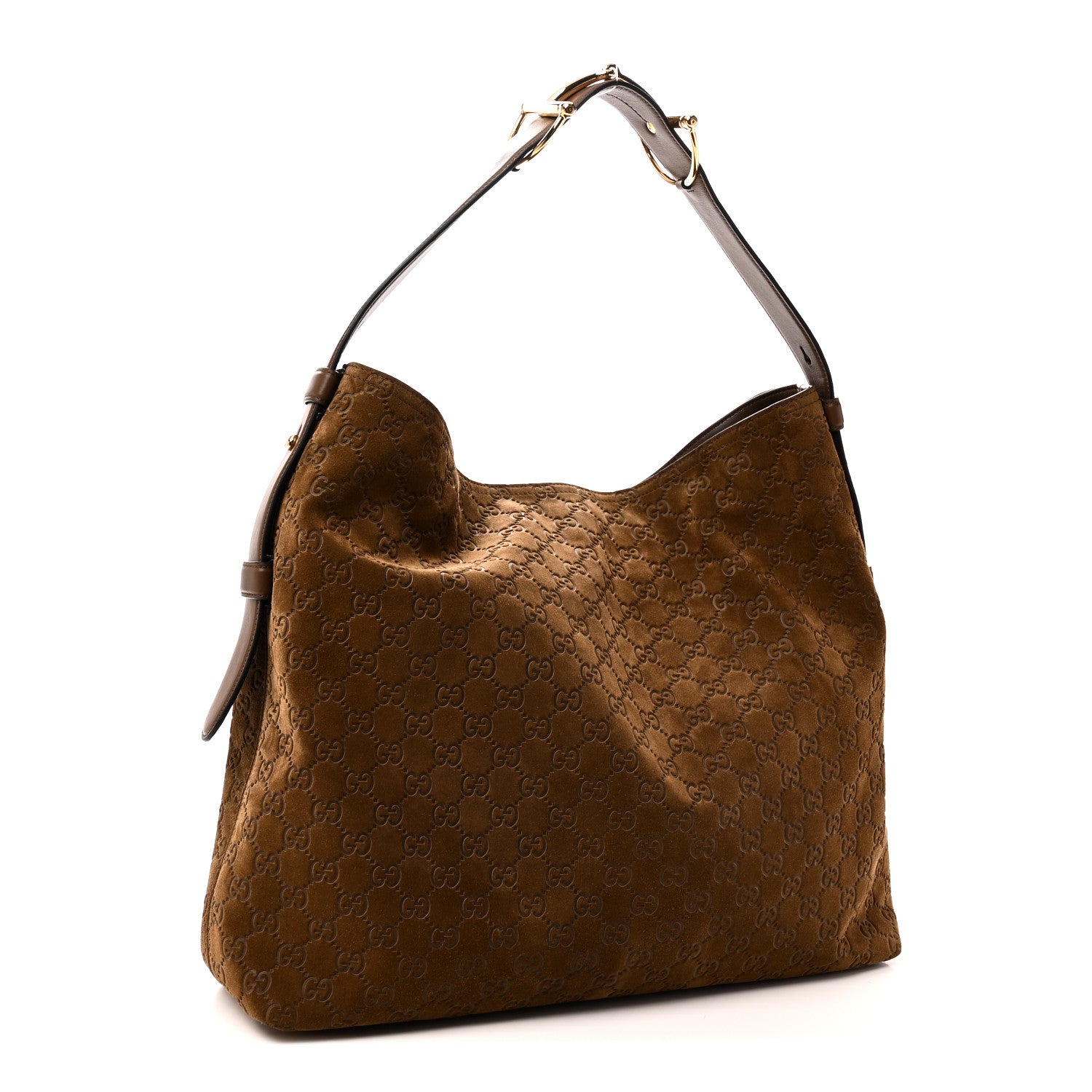 Suede Monogram Large Beatrix Tote Brown