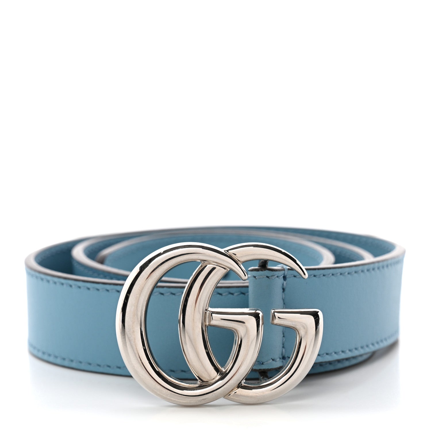 Calfskin Kids Double G Belt L Blue