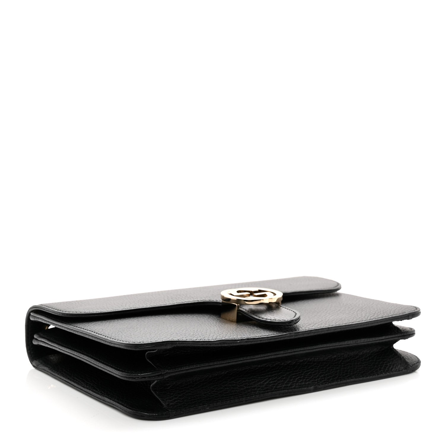 Dollar Calfskin Interlocking G Shoulder Bag Black