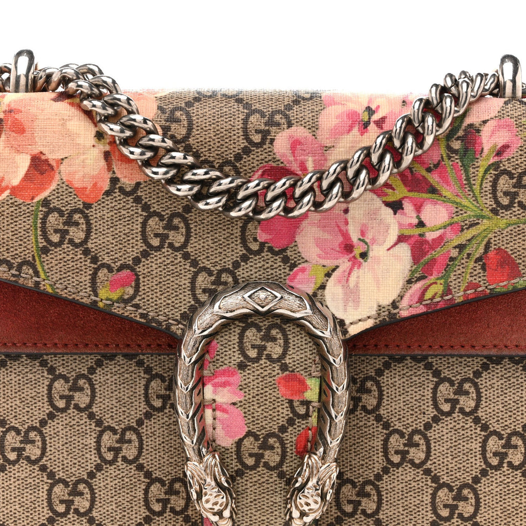 GG Supreme Monogram Blooms Mini Dionysus Shoulder Bag Beige Multicolor Dry Rose