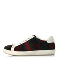 Terry Cloth GG Monogram Web Womens Ace Sneakers 36 Green Red