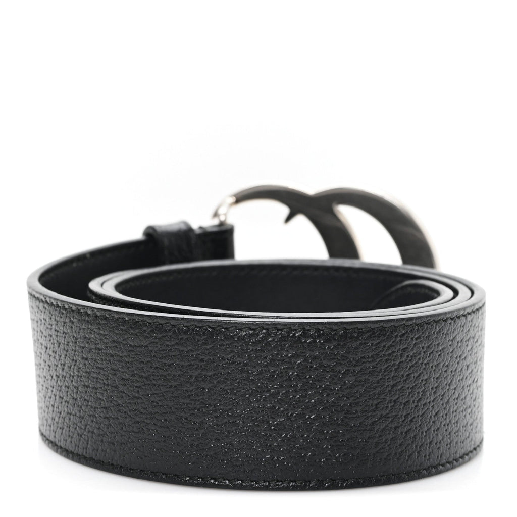 Textured Dollar Calfskin Nickel Double G 40mm Belt 75 30 Black