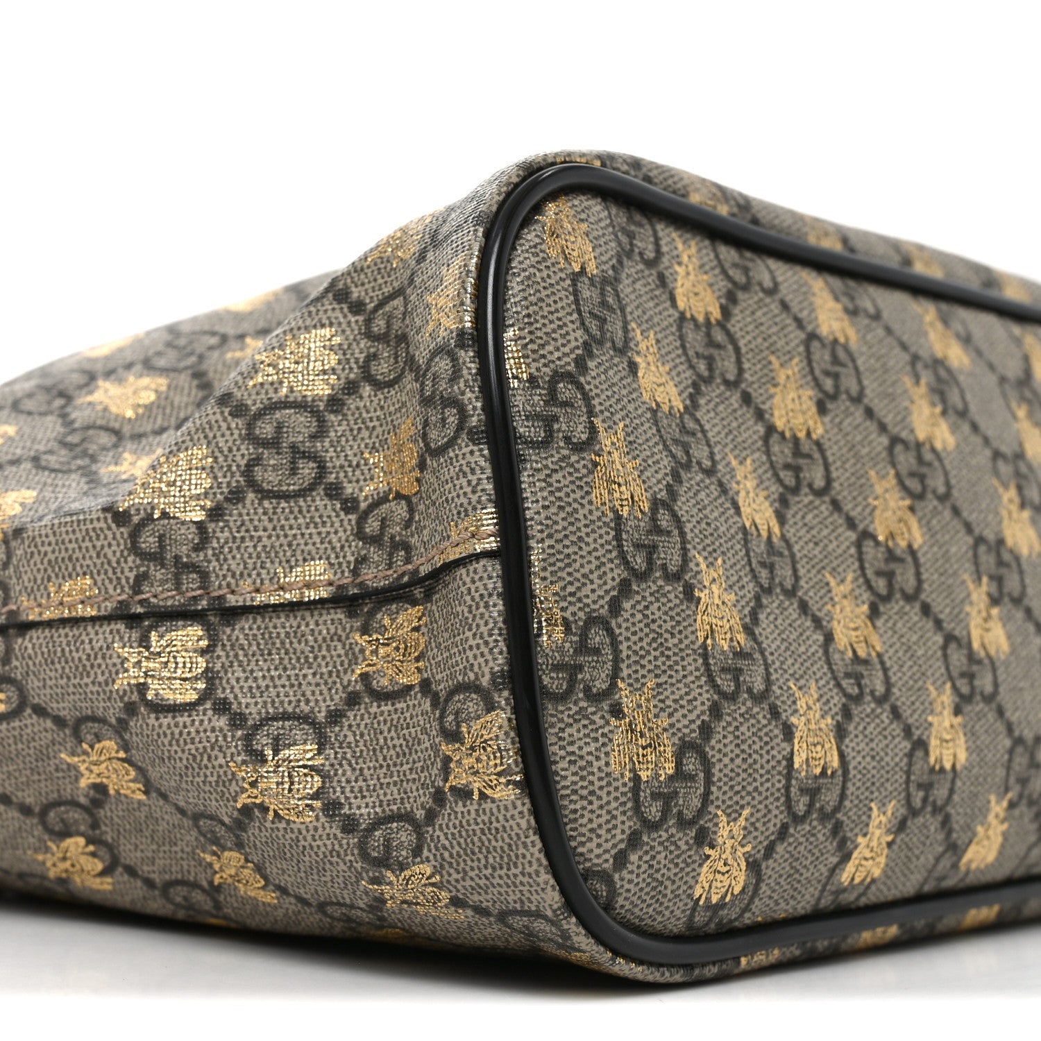Soft GG Supreme Monogram Bees Small Crossbody Tote Beige Oro Black