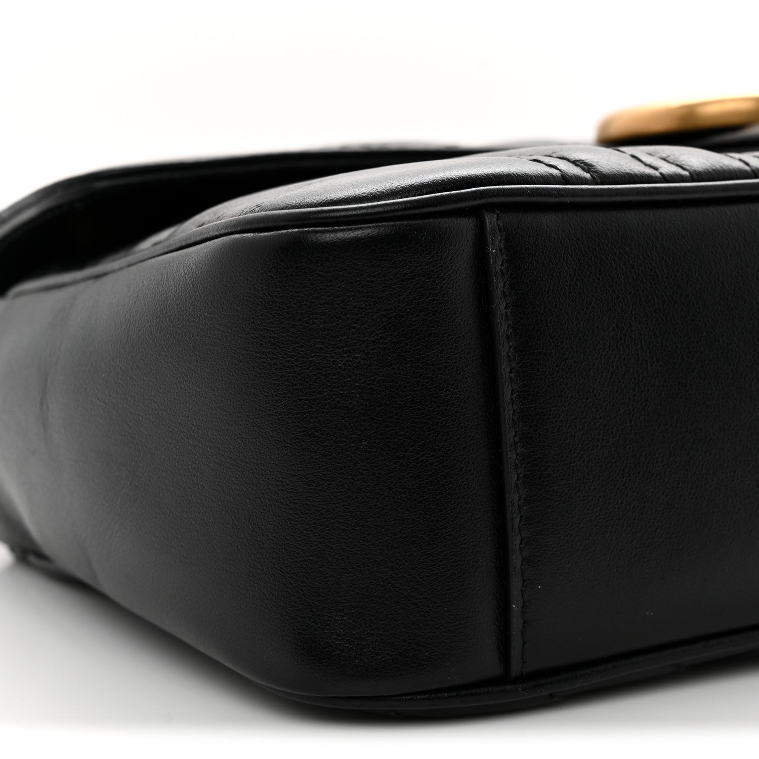Calfskin Matelasse Small GG Marmont Shoulder Bag Black