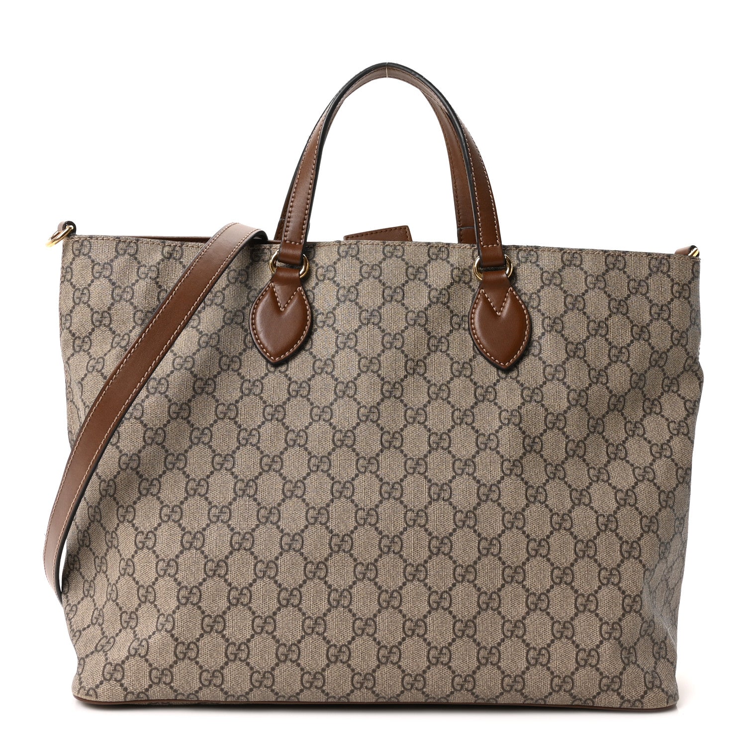Soft GG Supreme Monogram Medium Crossbody Tote Beige Cuir