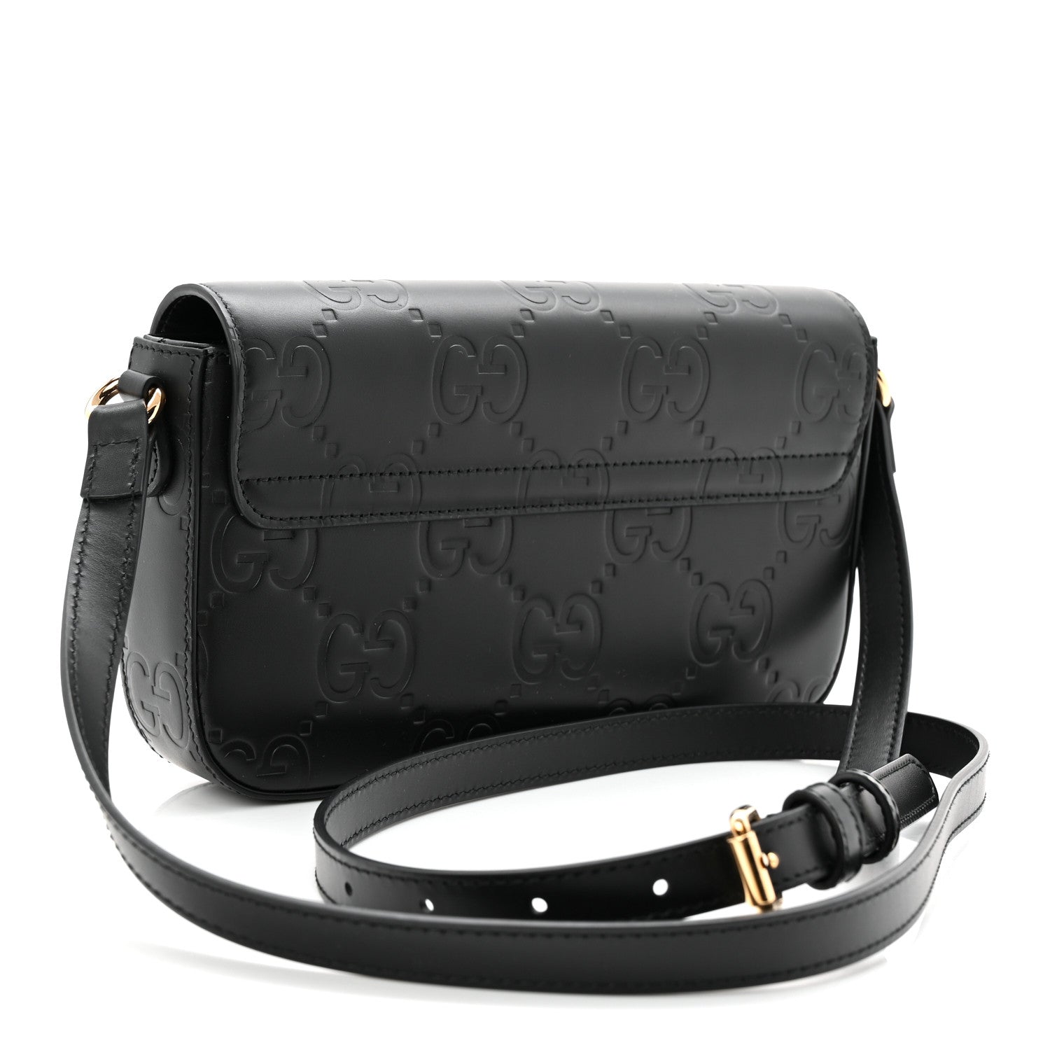 Gilbert Calfskin GG Super Mini Shoulder Bag Black
