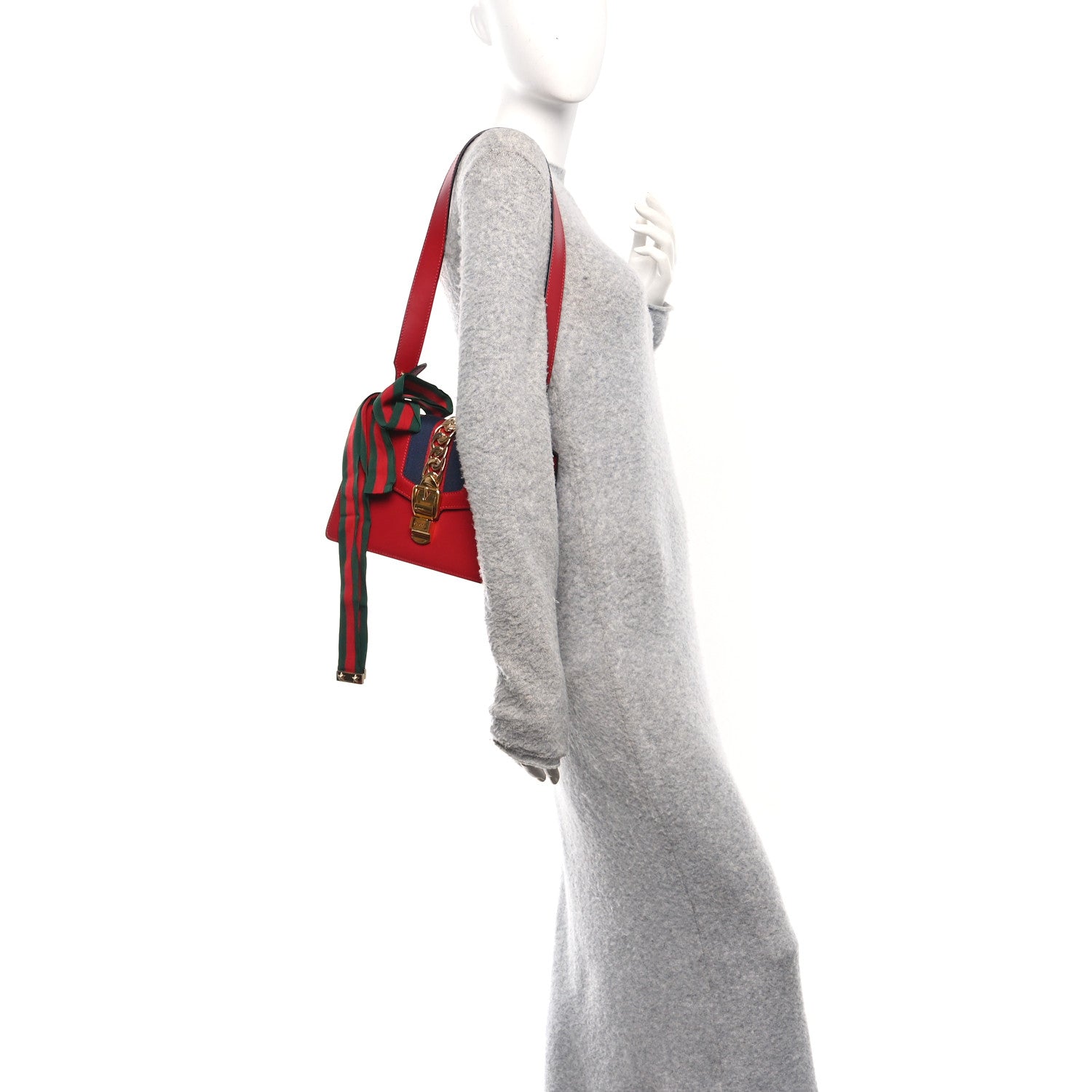 Calfskin Small Sylvie Shoulder Bag Hibiscus Red