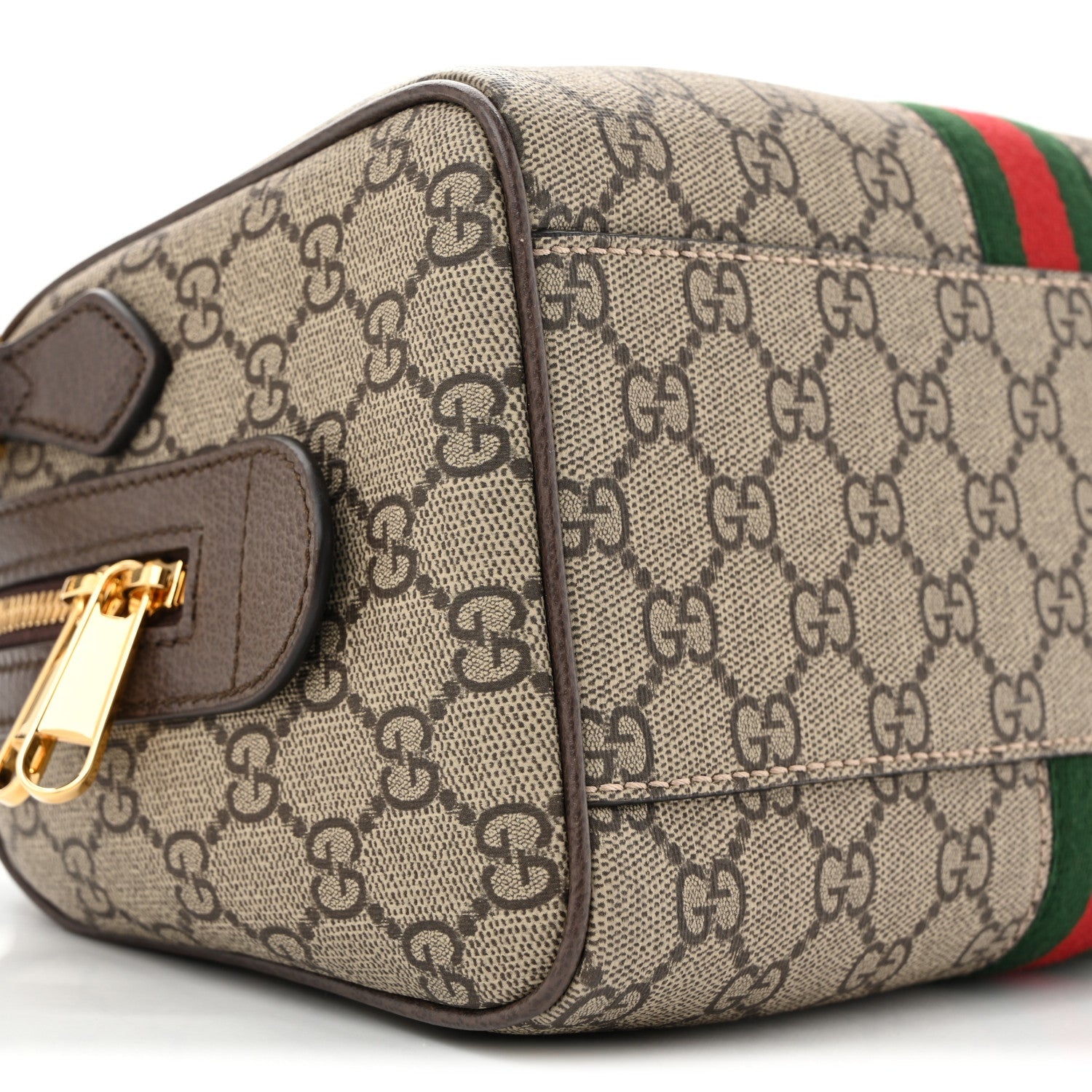 GG Supreme Monogram Web Small Ophidia Top Handle Bag  Beige Ebony