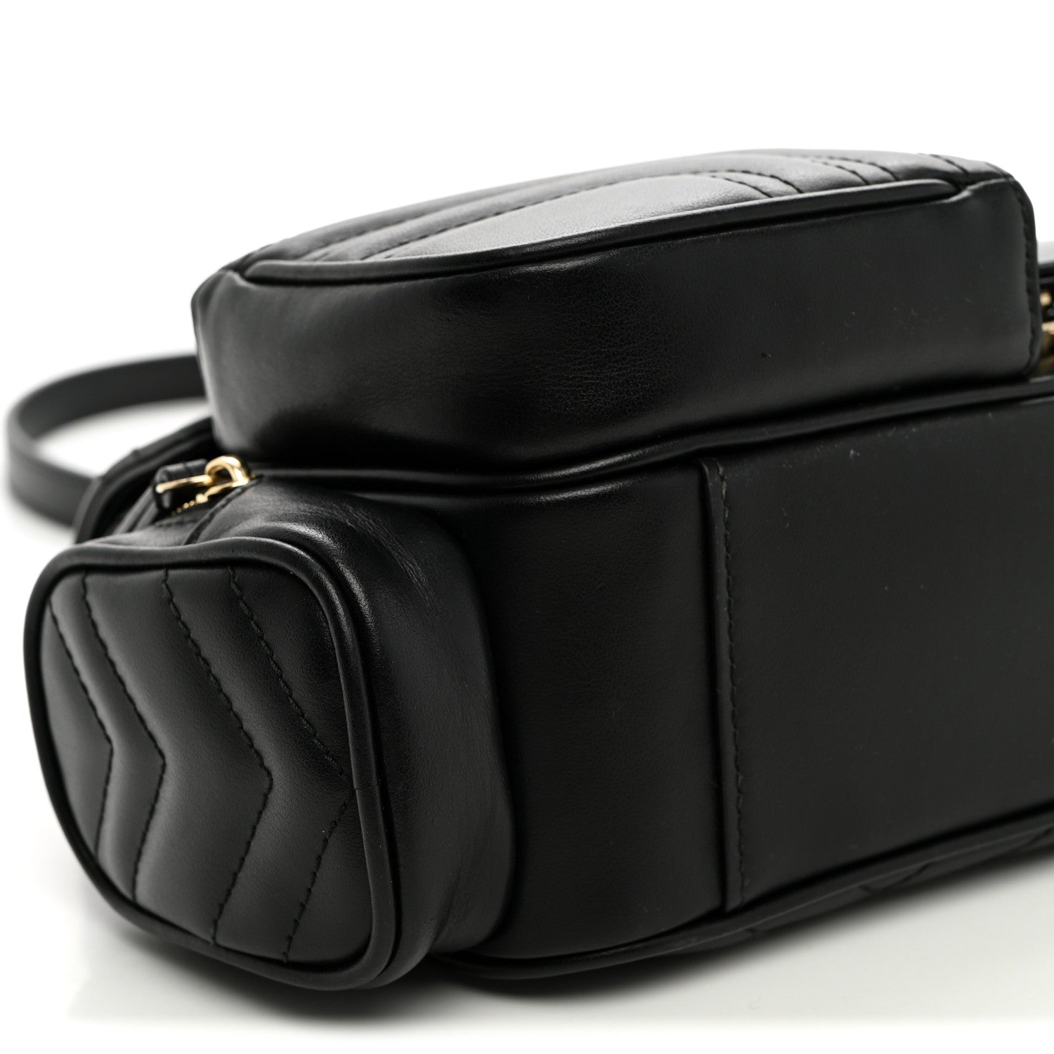 Calfskin Matelasse Small GG Marmont Multi Pocket Shoulder Bag Black