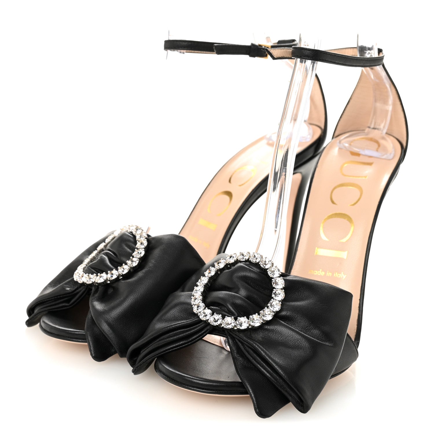 Nappa Ilse Pleated Bow Sandals 39 Black