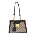 GG Supreme Monogram Small Padlock Tote Black
