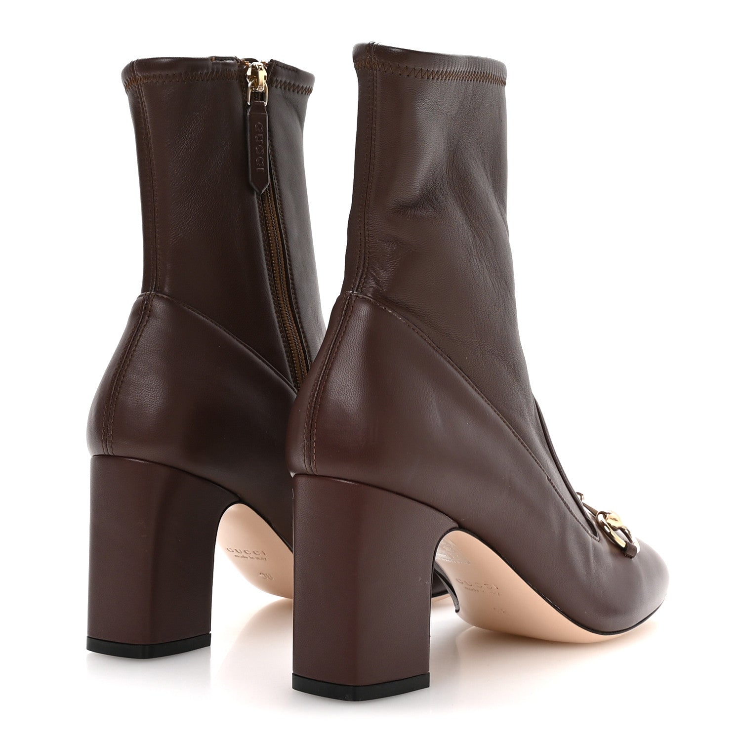 Nappa Horsebit Ankle Boots 38 New Chocolate