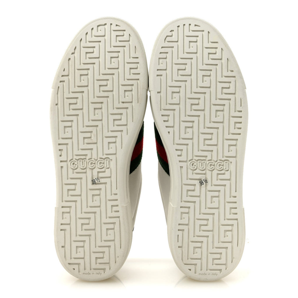 Ultralight Plume Calfskin Web Womens Ace Platform Sneakers 38.5 White