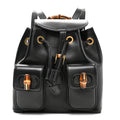 Calfskin Bamboo Backpack Black