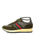 GG Suede Monogram Web Re-Motion Sneakers 38.5 Dark Green