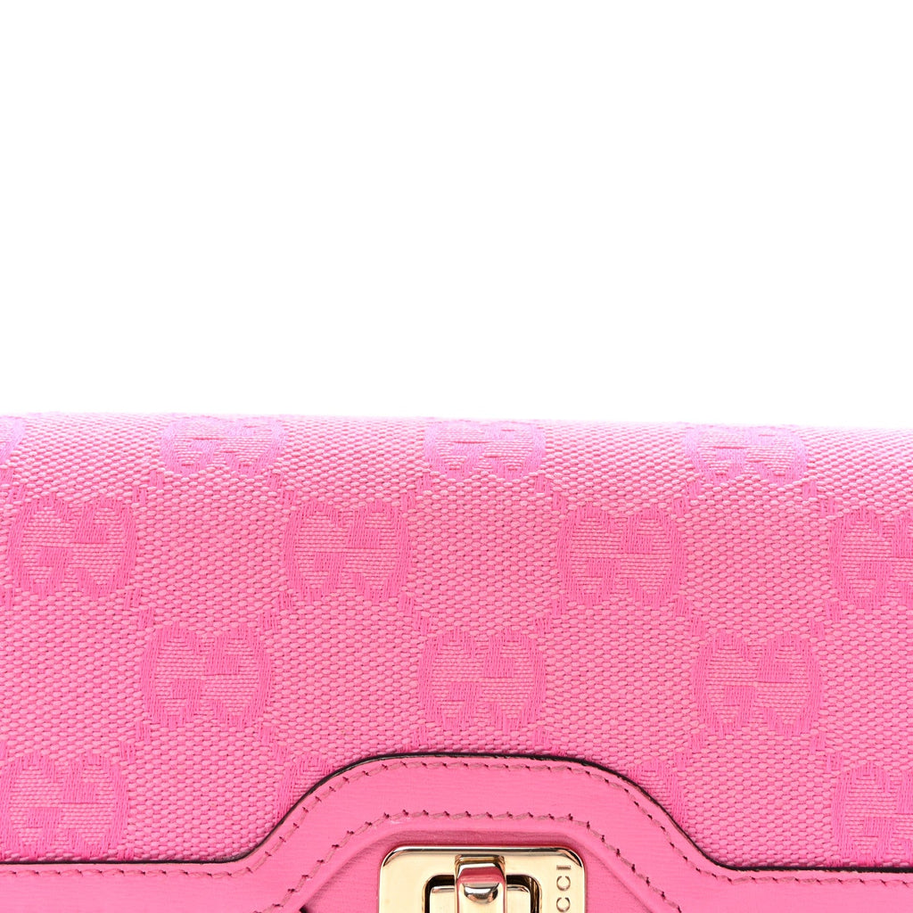 GG Monogram Scratch Lux Calfskin Mini Luce Shoulder Bag Rose Dark Blossom