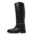 Guccissima Real Betis Glamour Calfskin Michelangelo Slim Horsebit Riding Boots 39.5 Black