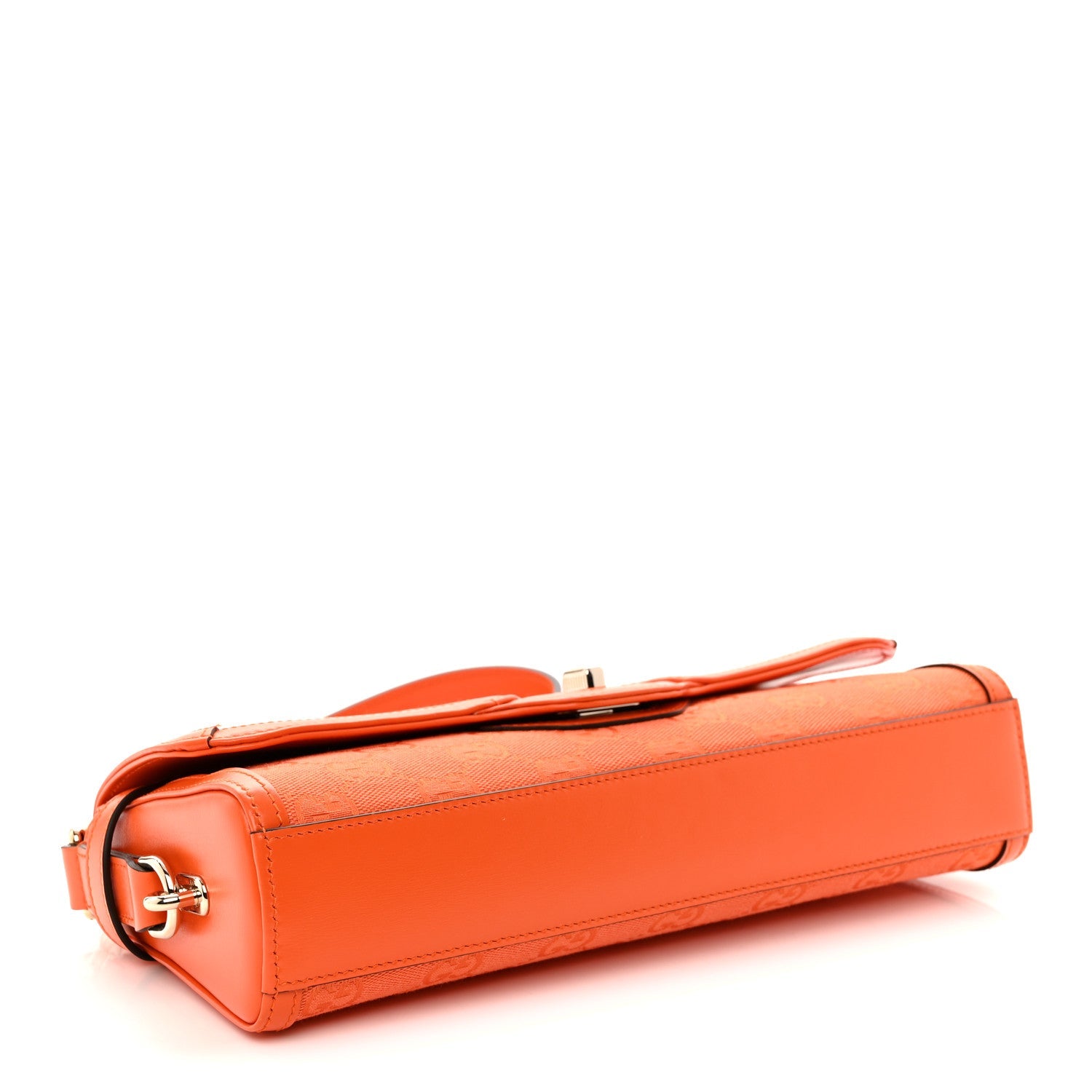 GG Monogram Textured Dollar Calfskin Small Luce Shoulder Bag Orange
