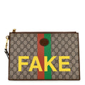 GG Supreme Monogram Fake/Not Interlocking G Documents Holder Beige Brown Sugar