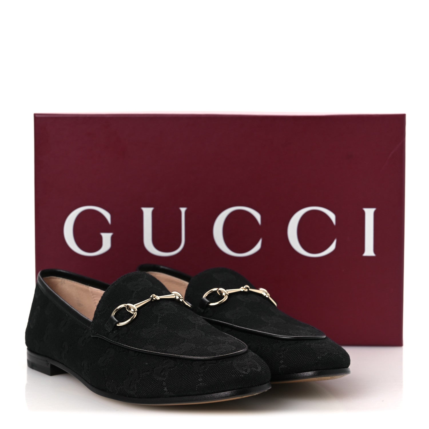 Monogram Jumbo GG Malaga Kid Horsebit Womens Jordaan Loafers 38 Black