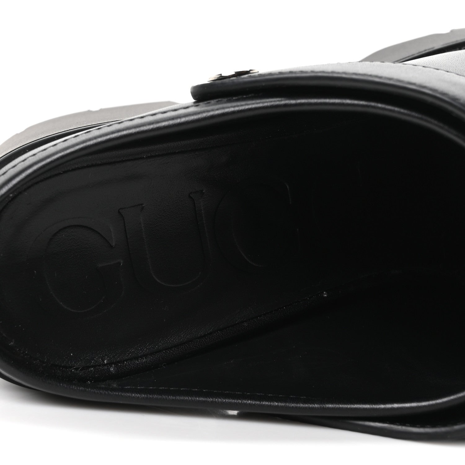 Real Betis Glamour Calfskin Horsebit Platform Mules 37 Black