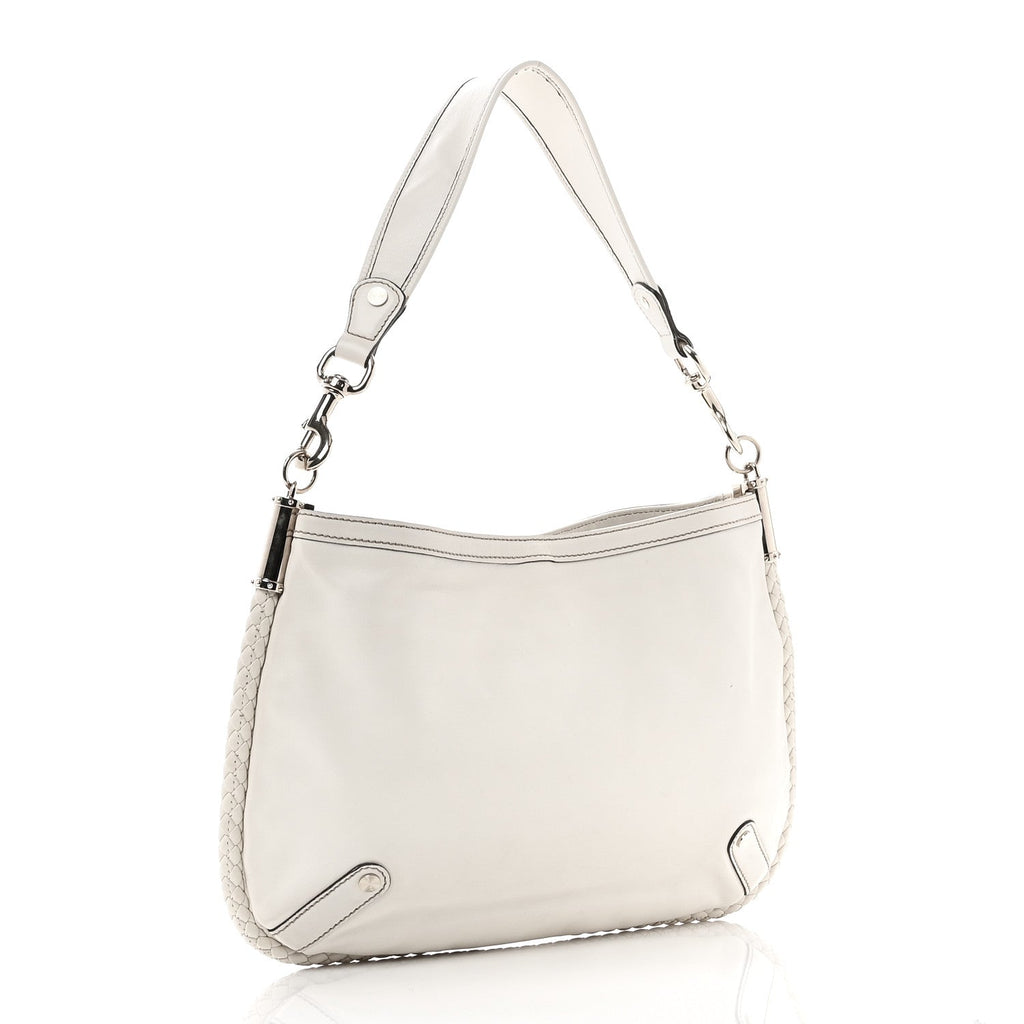 Calfskin Britt Medium Shoulder Bag White