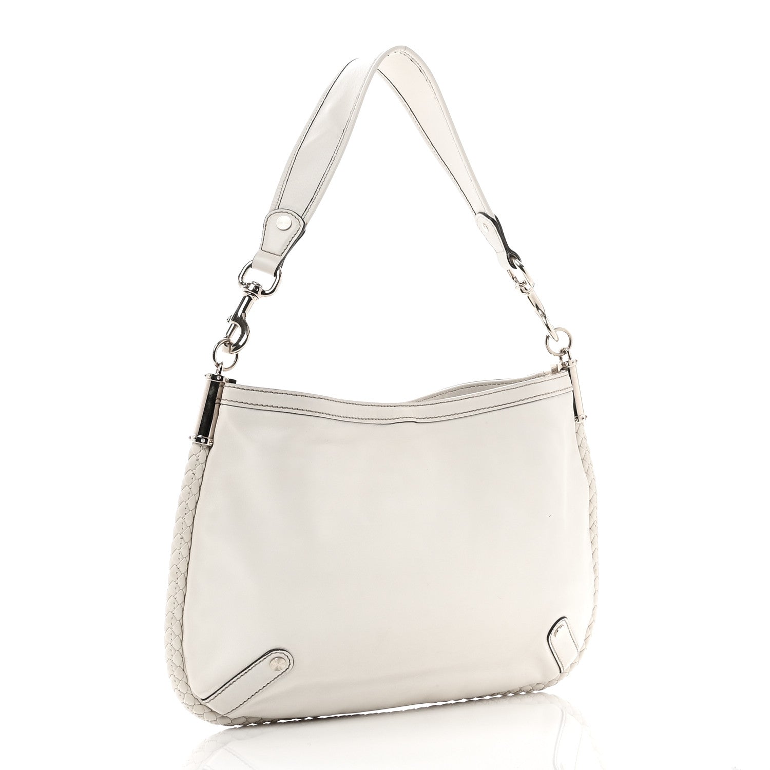 Calfskin Britt Medium Shoulder Bag White