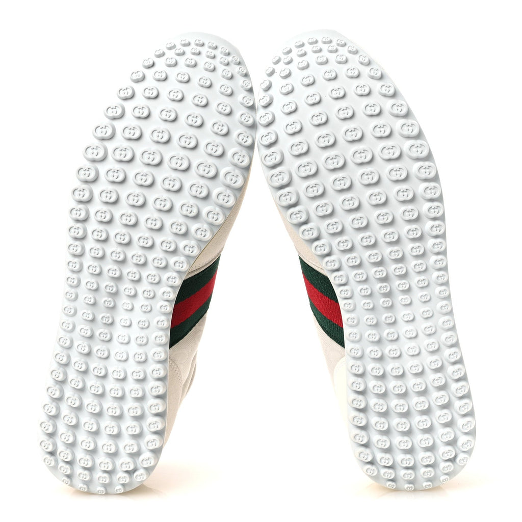 GG Suede Monogram Web Re-Motion Sneakers 37.5 White