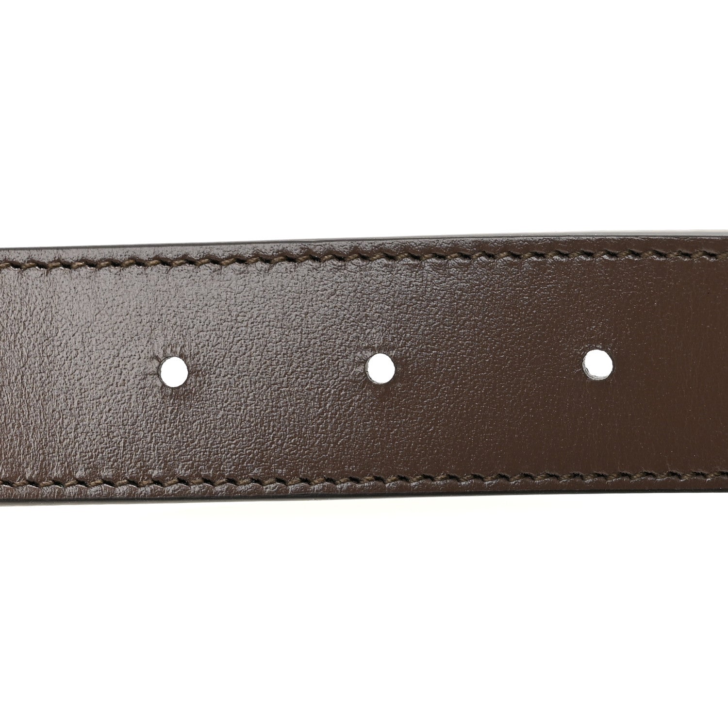 GG Supreme Monogram Plutone Calfskin Double G Reversible 30mm Belt 85 34 Beige Ebony Brown