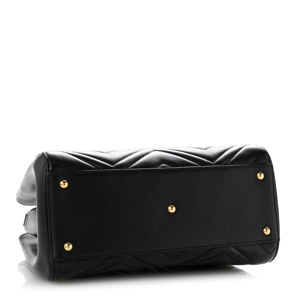 Calfskin Matelasse Small GG Marmont Tote Black