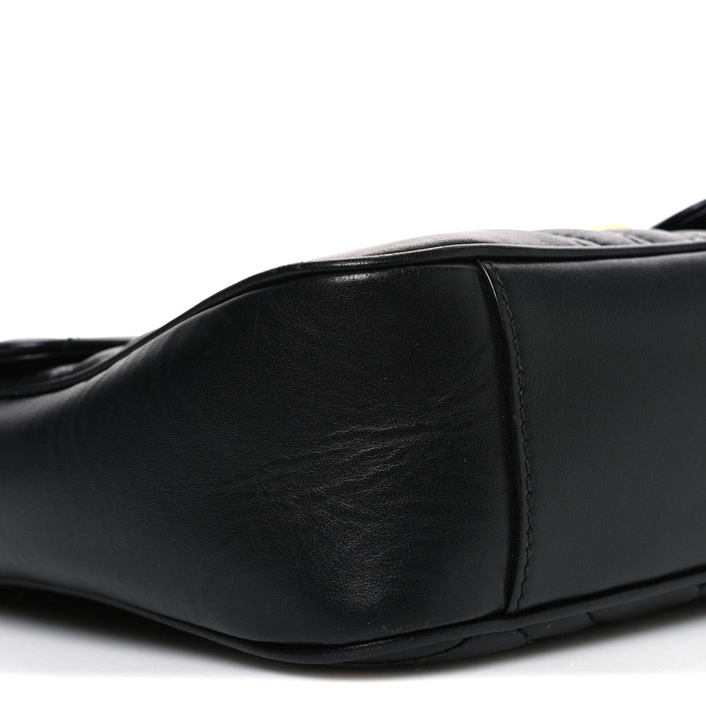 Calfskin Matelasse Medium GG Marmont Shoulder Bag Black
