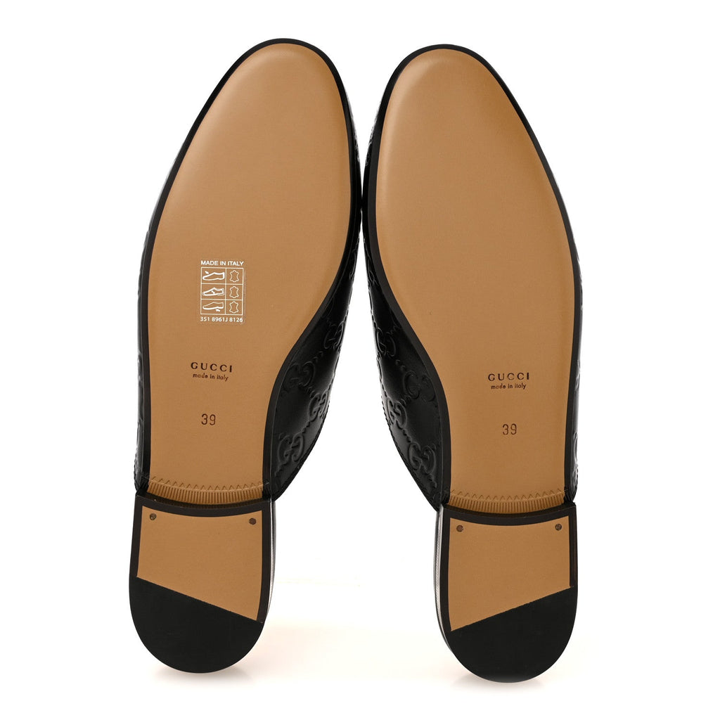 Glamour Calfskin Guccissima Womens Princetown Slippers 39 Black