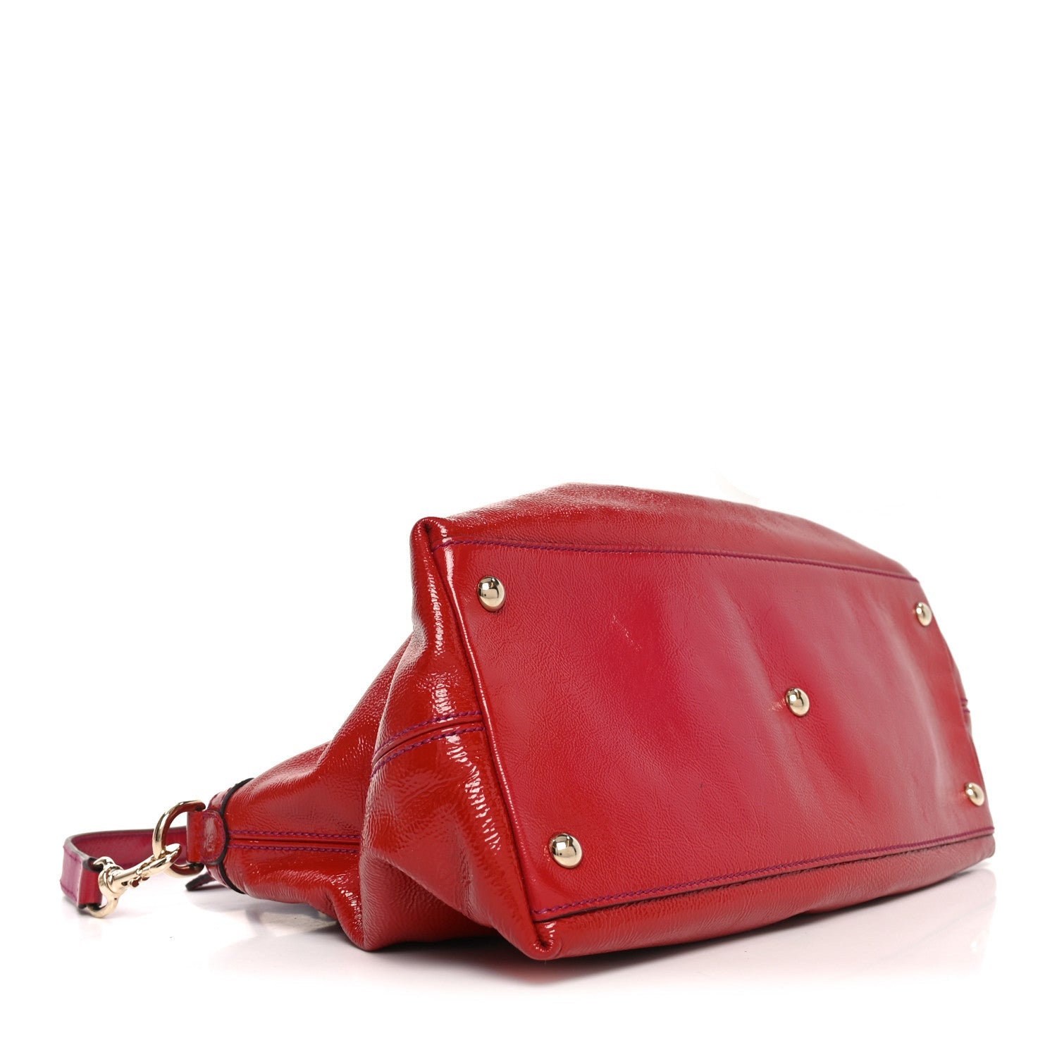 Vernice Naplack Small Soho Top Handle Satchel Uniform Red